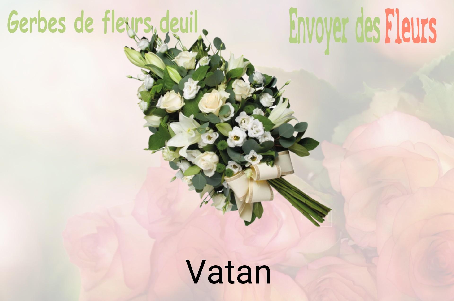 Gerbe de fleurs de deuil livrée à Vatan